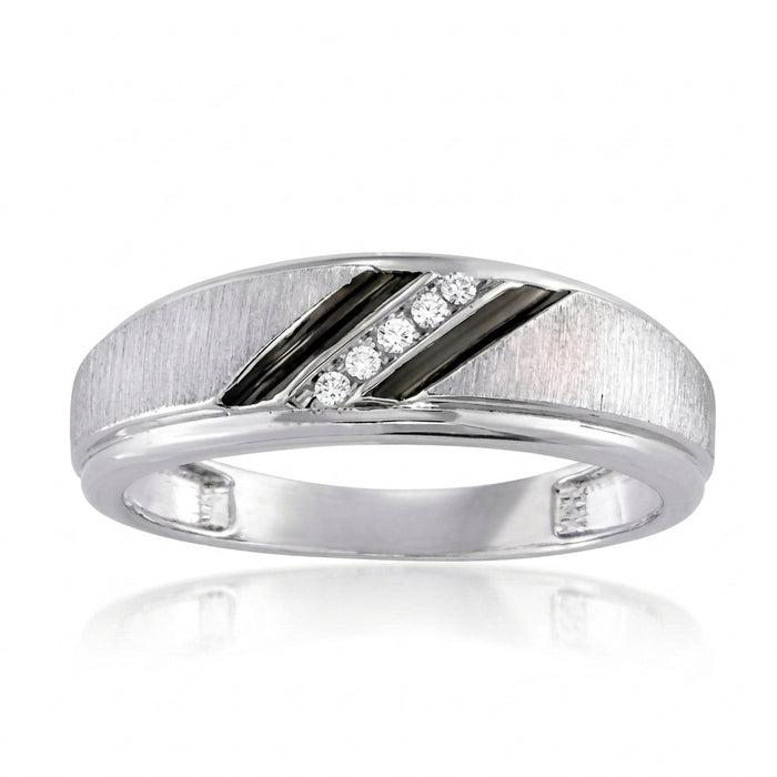 Men's Diamond Ring 0.10 ct tw 14kt Gold & Black Onyx
