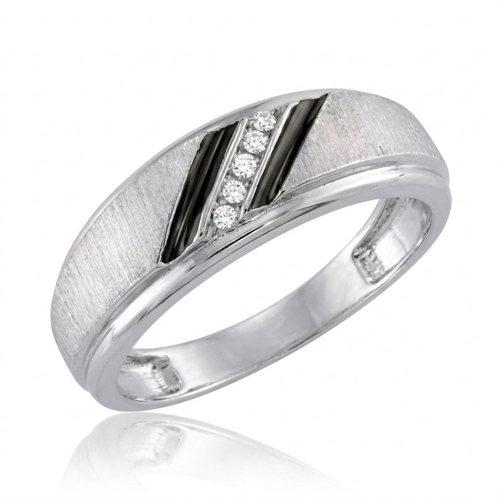 Men's Diamond Ring 0.10 ct tw 14kt Gold & Black Onyx