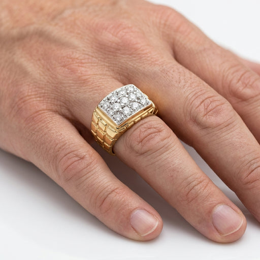 Men's Ring Diamonds 2.75 ct tw 14kt Gold Yellow & White Gold