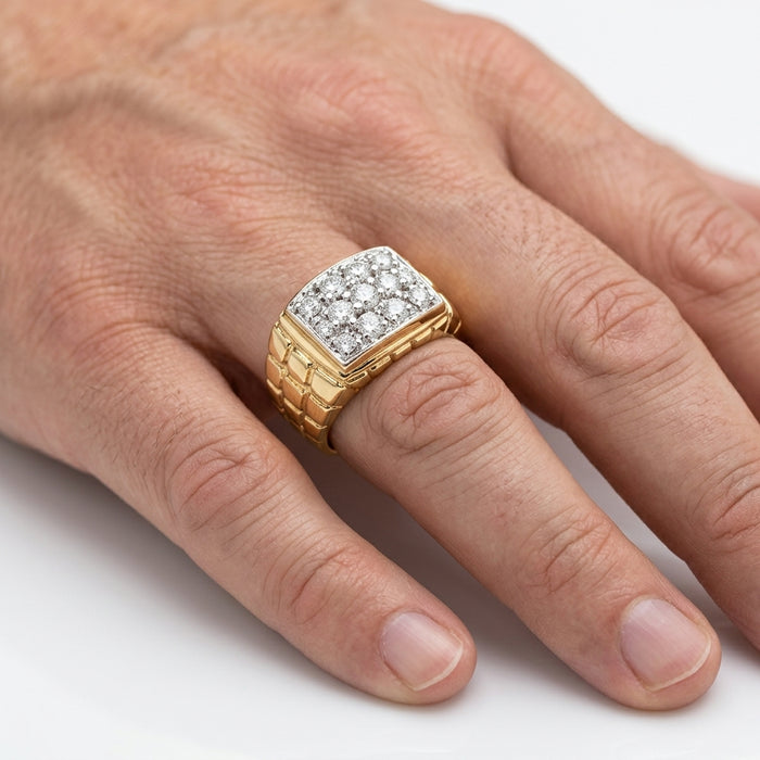 Men's Ring Diamonds 2.75 ct tw 14kt Gold Yellow & White Gold