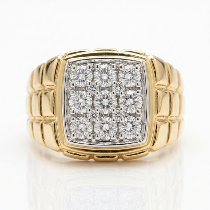 Men's Ring Diamonds 2.75 ct tw 14kt Gold Yellow & White Gold