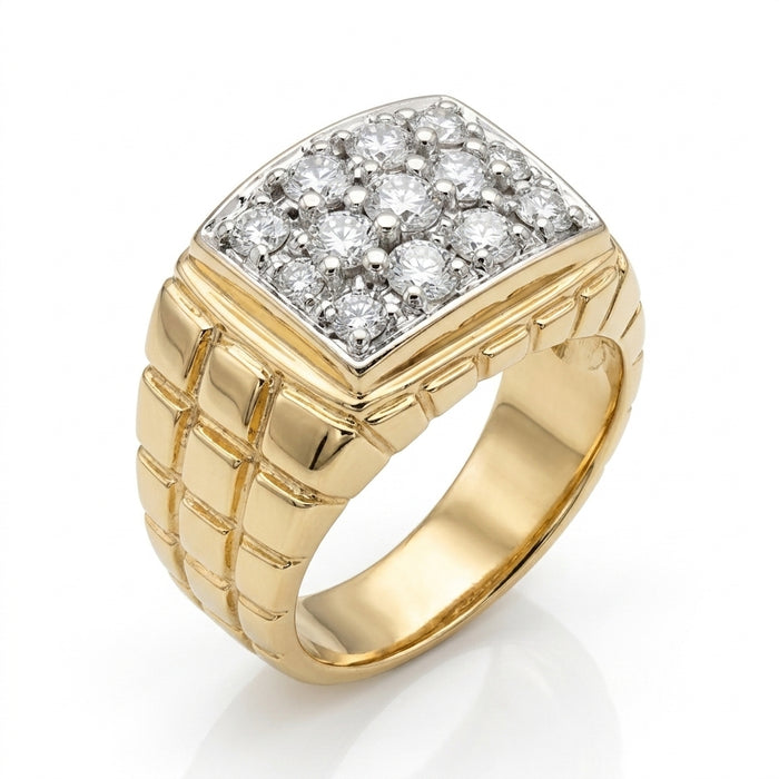Men's Ring Diamonds 2.75 ct tw 14kt Gold Yellow & White Gold