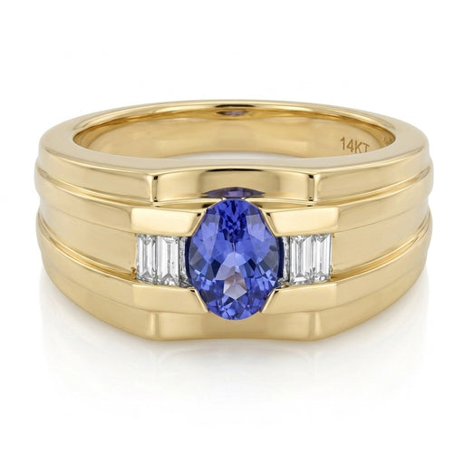 Tanzanite Men's Ring TA1.40 DB0.35 in 14kt Gold