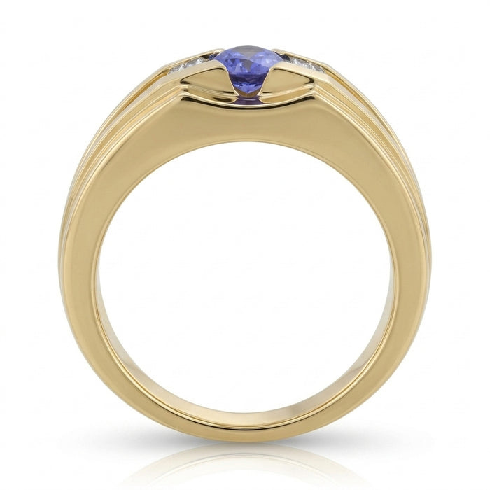 Tanzanite Men's Ring TA1.40 DB0.35 in 14kt Gold