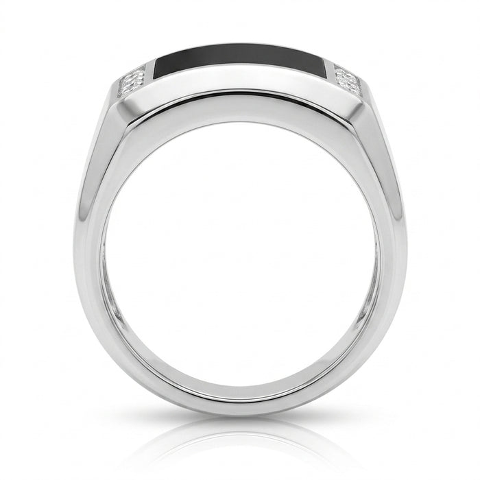 Men's Diamond Ring 1.05 ct tw 14kt Gold & Black Onyx