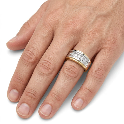 Men's Ring Diamonds 0.52 ct tw 14kt Gold Yellow & White Gold