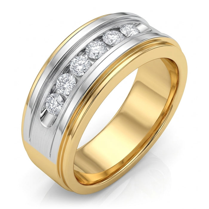 Men's Ring Diamonds 0.52 ct tw 14kt Gold Yellow & White Gold