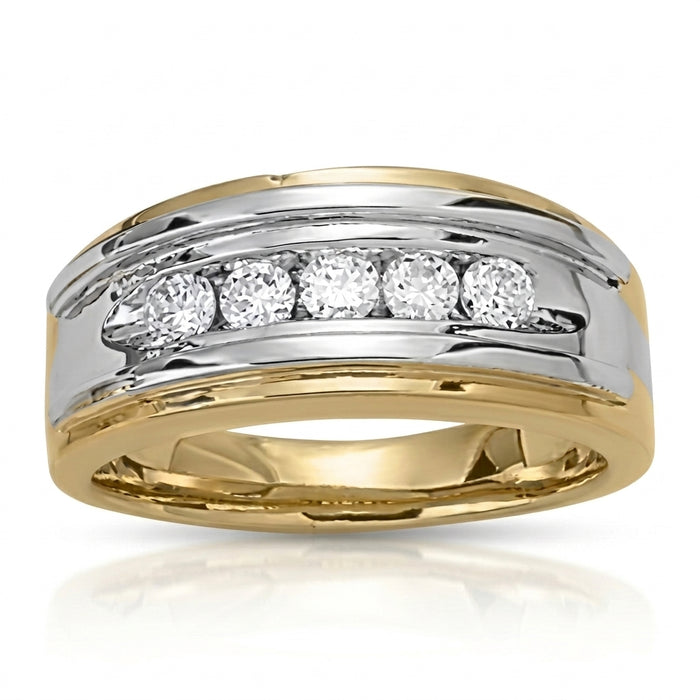Men's Ring Diamonds 0.52 ct tw 14kt Gold Yellow & White Gold