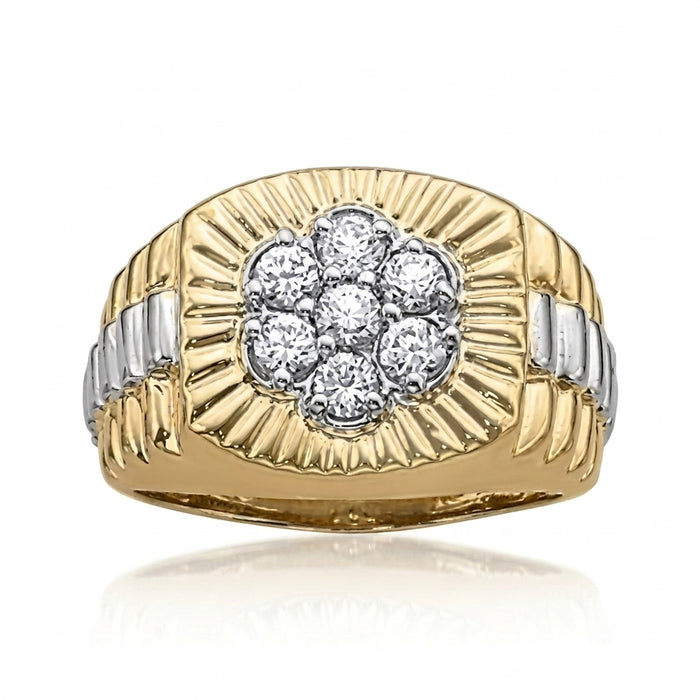 Men's Ring Diamonds 0.85 ct tw 14kt Gold Yellow & White Gold
