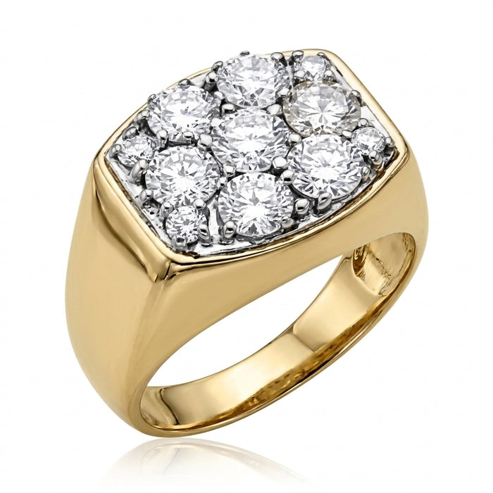 Men's Ring Diamonds 3.45 ct tw 14kt Heavy Gold