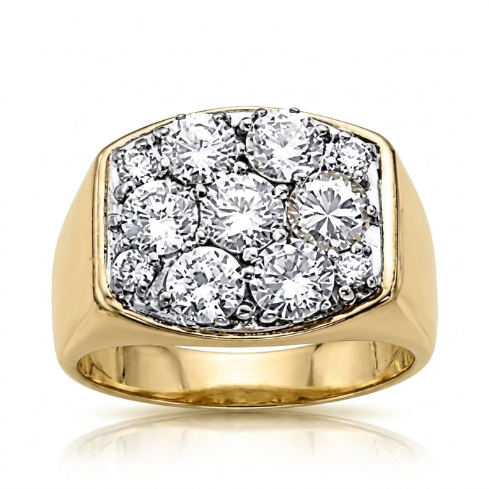 Men's Ring Diamonds 3.45 ct tw 14kt Heavy Gold