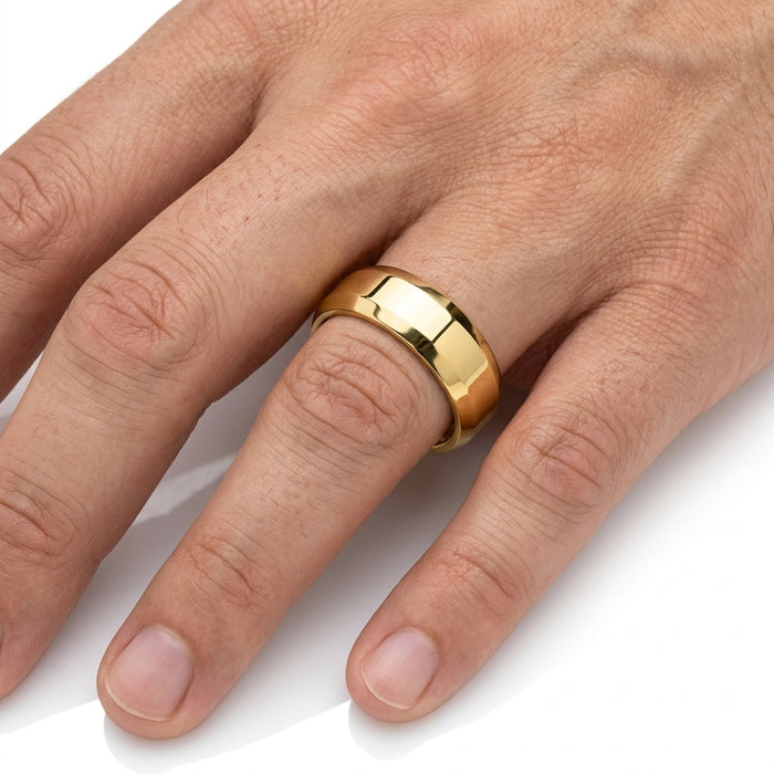 Wedding Band 14kt Gold Beveled 6MM