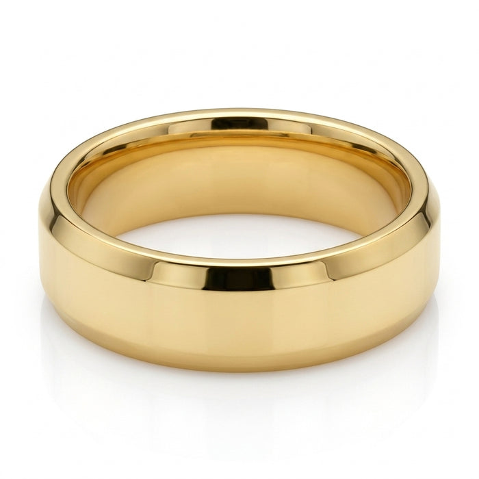 Wedding Band 14kt Gold Beveled 6MM