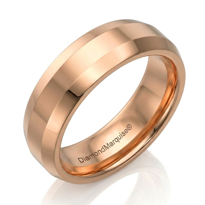 Wedding Band 14kt Gold Beveled 6MM