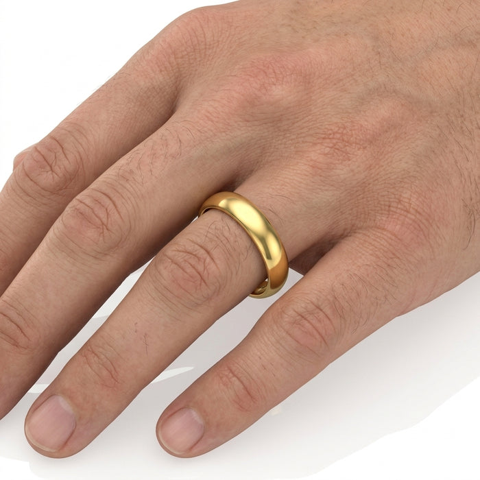 Wedding Band 14kt Gold 4MM HighPolish