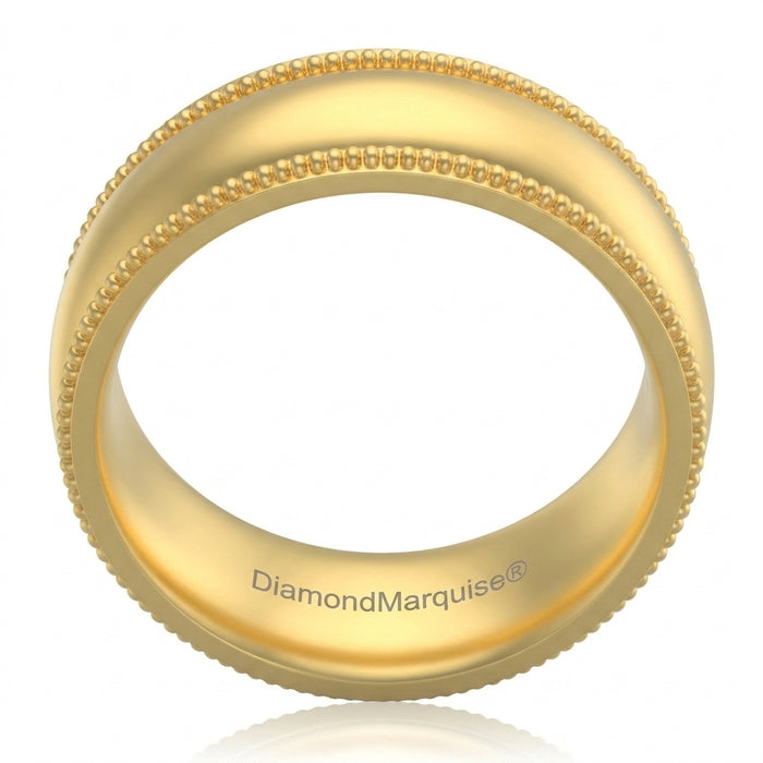 Wedding Band 14kt Gold Milgrain 6MM