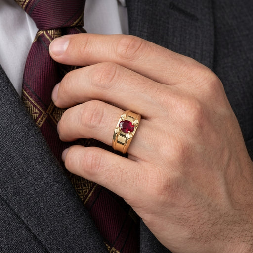 Men's Ruby 0.50ct tw 14kt Yellow Gold