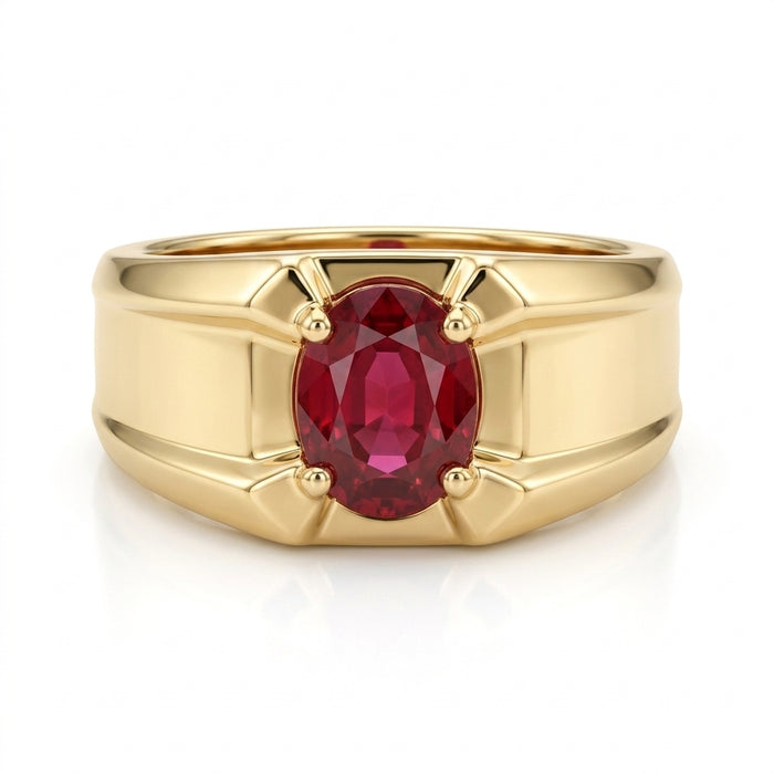 Men's Ruby 0.50ct tw 14kt Yellow Gold