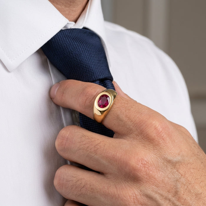 Men's Ruby 0.50ct tw 14kt Yellow Gold