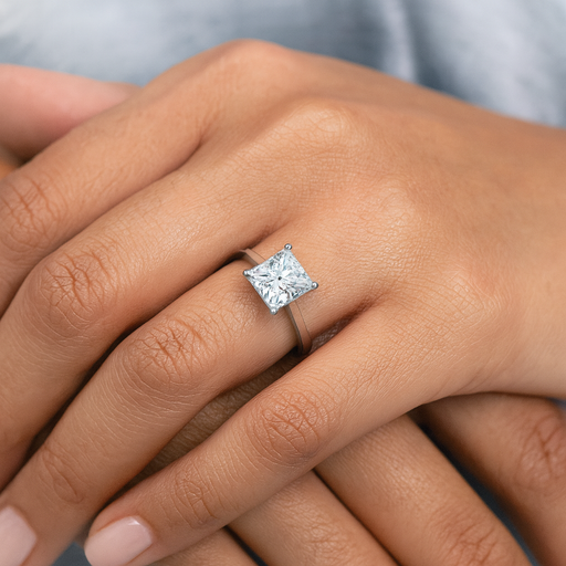 Lab Grown Diamond Ring Princess 3.21CTW in 14k Gold