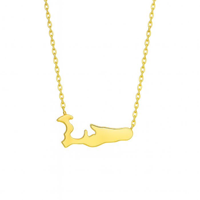 Medium Grand Cayman Islands Map Necklace - 14k Yellow, White, or Rose Gold