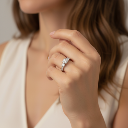 Lab Grown Three Stone Diamond Ring 1.80CTW set in 14k Gold