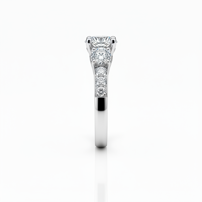 Lab Grown Three Stone Diamond Ring 1.80CTW set in 14k Gold