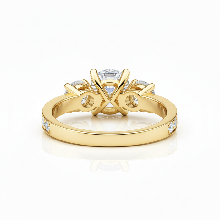 Lab Grown Three Stone Diamond Ring 1.80CTW set in 14k Gold