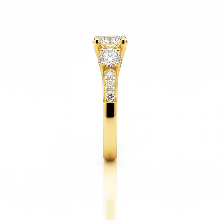 Lab Grown Three Stone Diamond Ring 1.80CTW set in 14k Gold