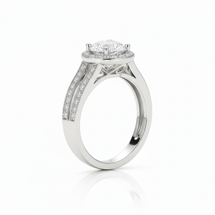 Split Band Lab Grown Diamond Engagement Ring 1.00CTW set in 14k Gold