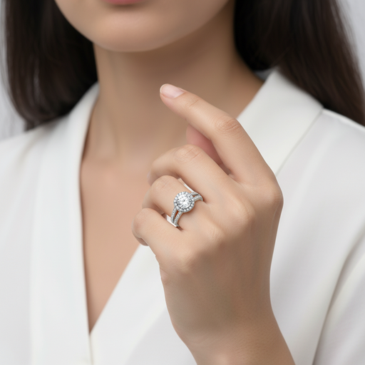 Split Band Lab Grown Diamond Engagement Ring 1.00CTW set in 14k Gold