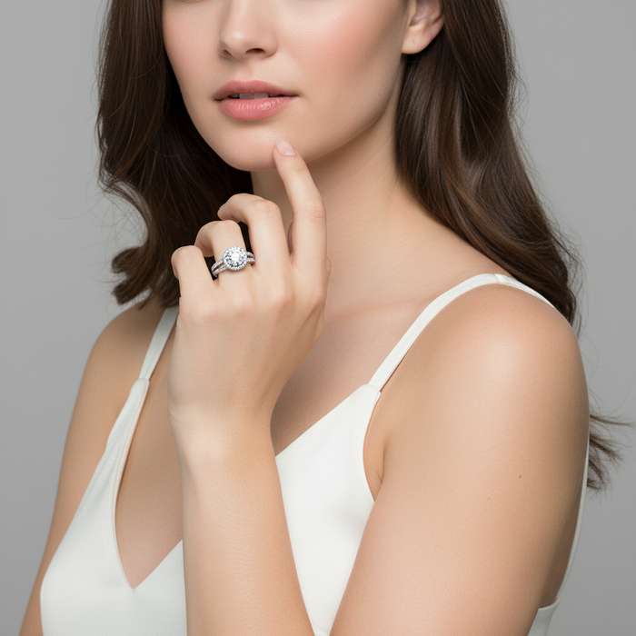 Split Band Lab Grown Diamond Engagement Ring 1.00CTW set in 14k Gold