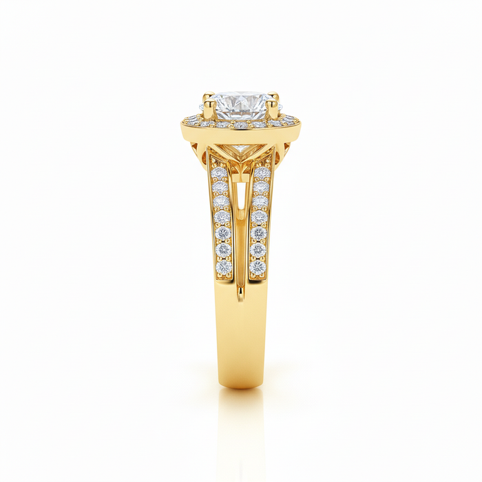 Split Band Lab Grown Diamond Engagement Ring 1.00CTW set in 14k Gold