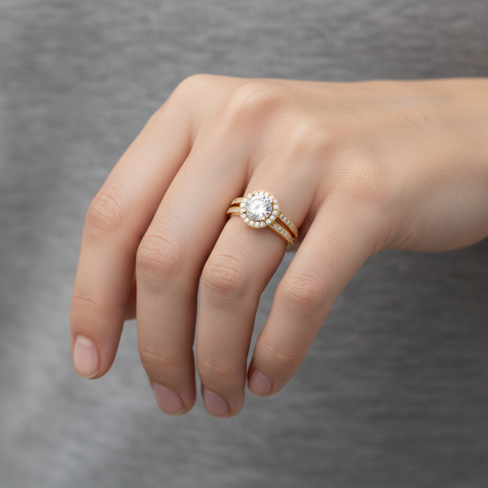 Split Band Lab Grown Diamond Engagement Ring 1.00CTW set in 14k Gold