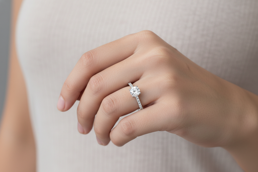 Fancy Lab Grown Diamond Engagement Ring 0.45CTW set in 14k Gold