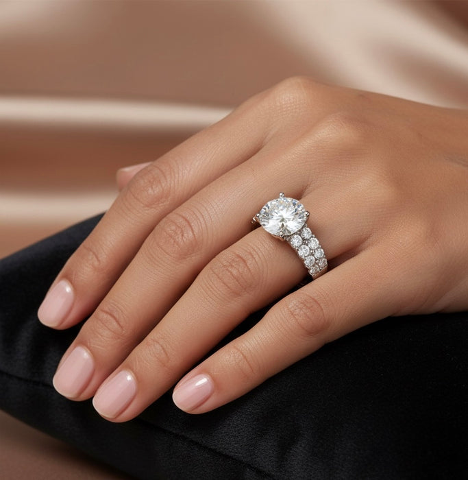 Round Lab Grown Diamond Engagement Ring 5.40CTW set in 14k Gold