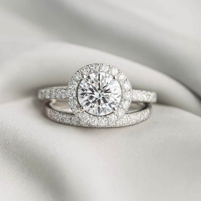 Halo Round Diamond Ring 1.50 CTW in 14k Gold