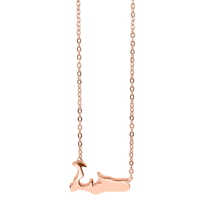 Small Grand Cayman Islands Map Necklace - 14k Yellow, White, or Rose Gold