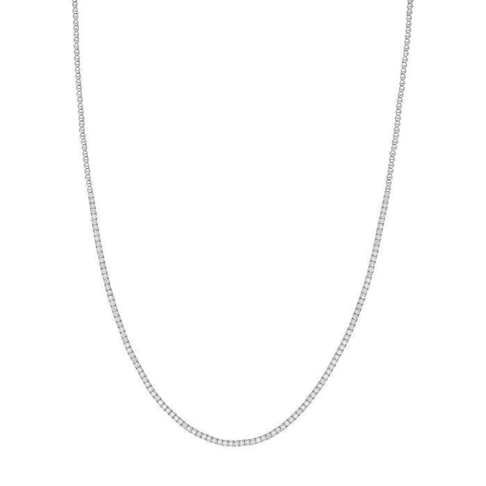 Diamond Tennis Riviera Necklace Halfway 4.00 CTW
