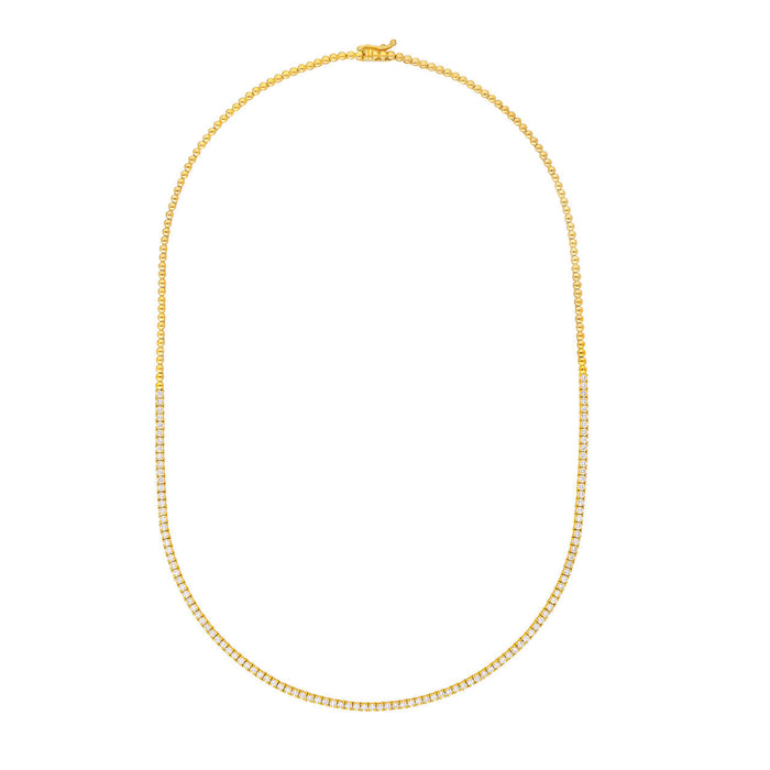 Diamond Tennis Riviera Necklace Halfway 4.00 CTW