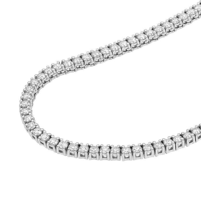 Diamond Tennis Riviera Necklace Halfway 4.00 CTW