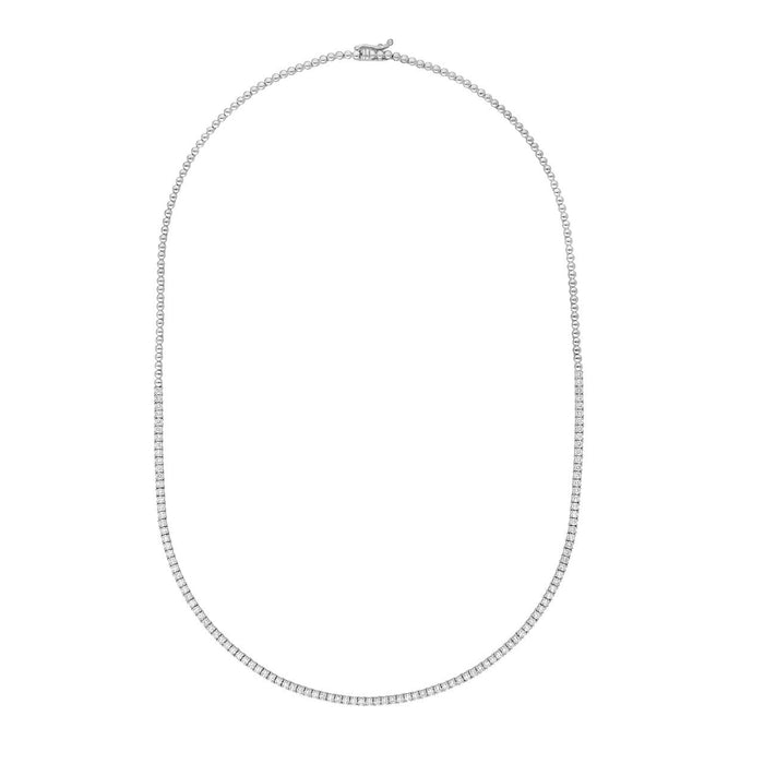Diamond Tennis Riviera Necklace Halfway 4.00 CTW