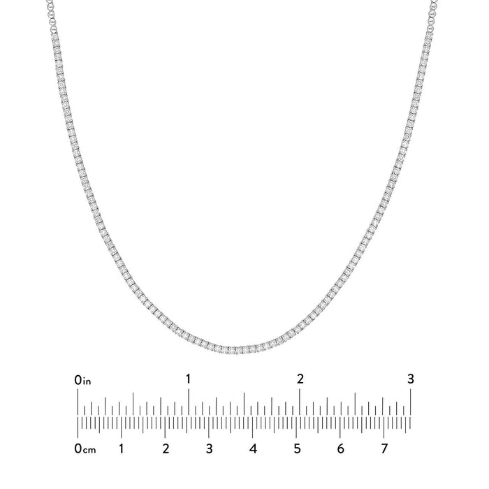 Diamond Tennis Riviera Necklace Halfway 4.00 CTW