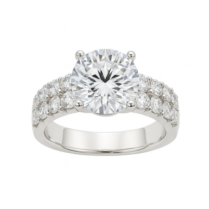 Round Lab Grown Diamond Engagement Ring 5.40CTW set in 14k Gold