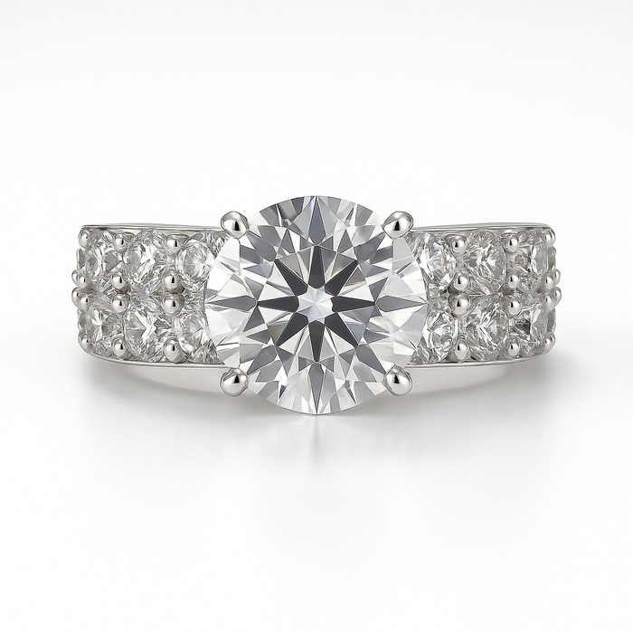 Round Lab Grown Diamond Engagement Ring 5.40CTW set in 14k Gold