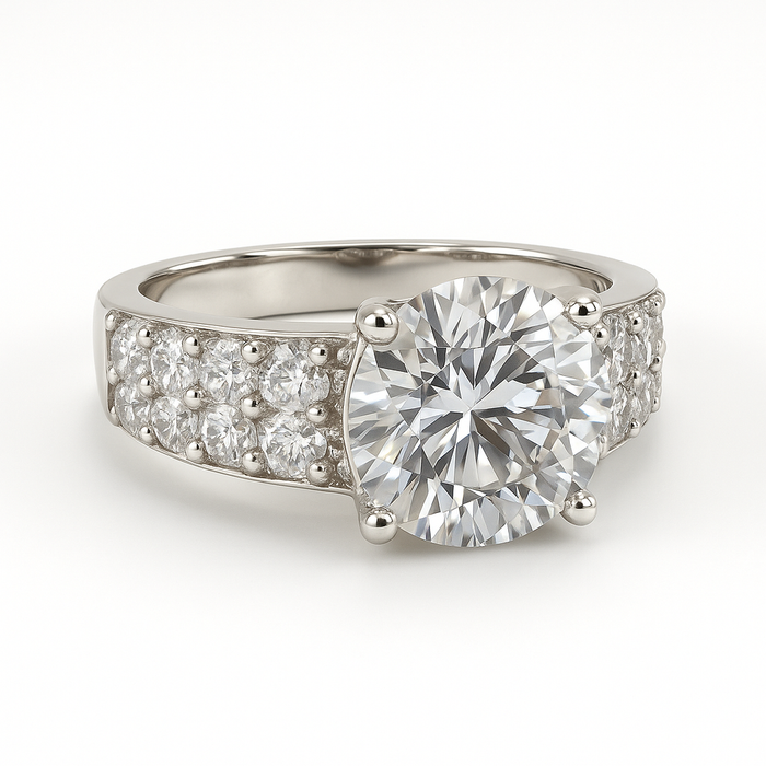 Round Lab Grown Diamond Engagement Ring 5.40CTW set in 14k Gold