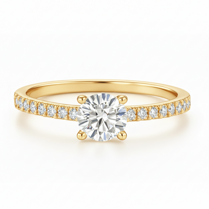 Fancy Lab Grown Diamond Engagement Ring 0.45CTW set in 14k Gold