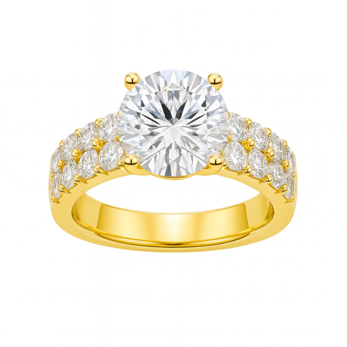 Round Lab Grown Diamond Engagement Ring 5.40CTW set in 14k Gold