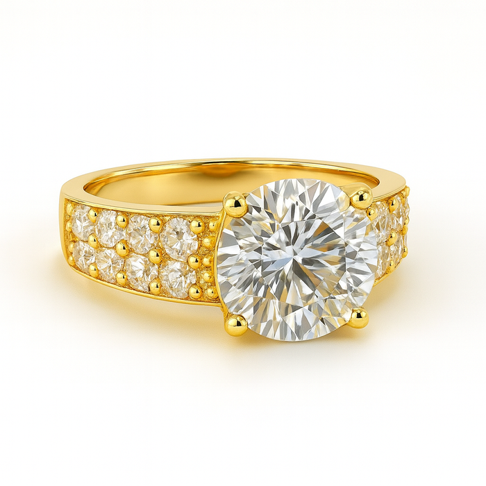 Round Lab Grown Diamond Engagement Ring 5.40CTW set in 14k Gold