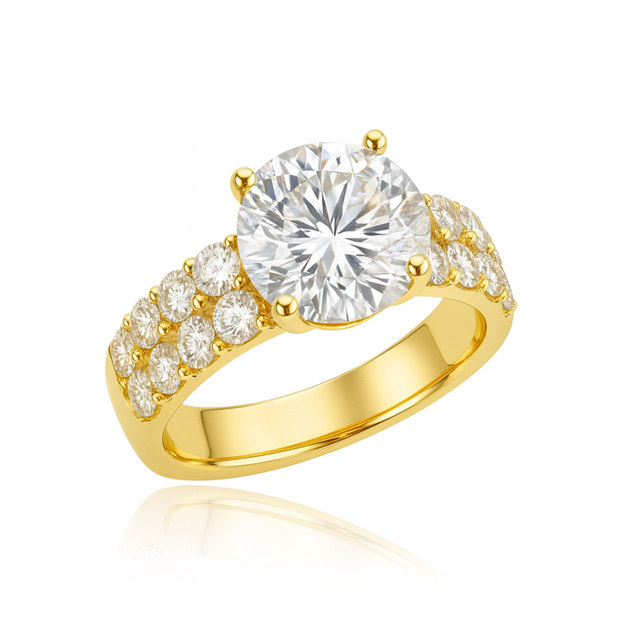 Round Lab Grown Diamond Engagement Ring 5.40CTW set in 14k Gold